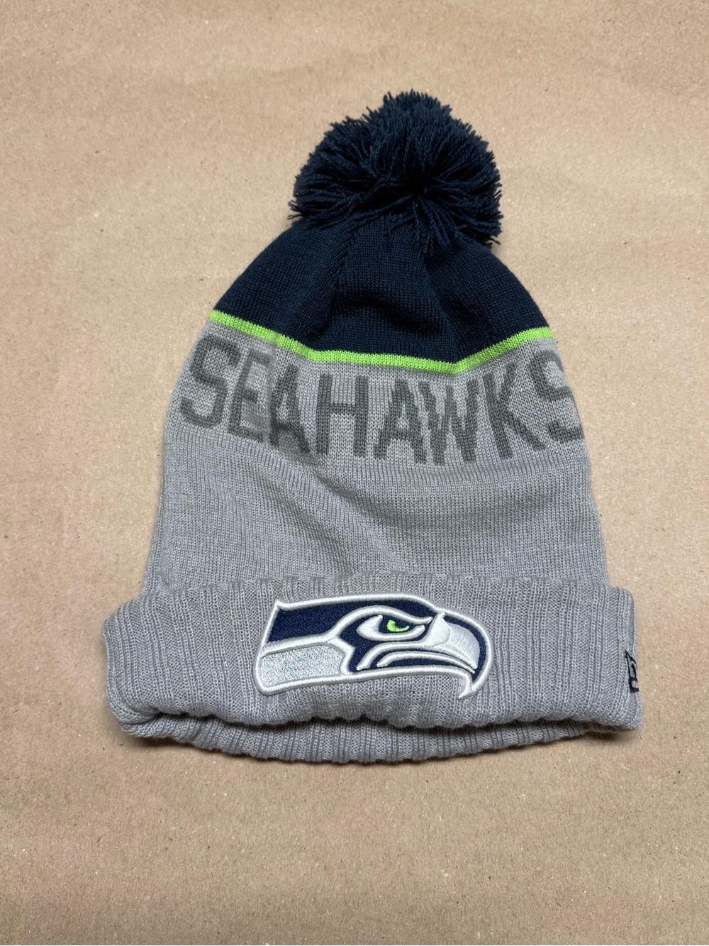 Seattle Seahawks New Era NFL Football OS Beanie Hat Cap Rare!